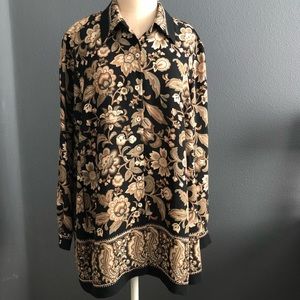 Mimi Maternity Floral Bordered Ling Sleeve Blouse
